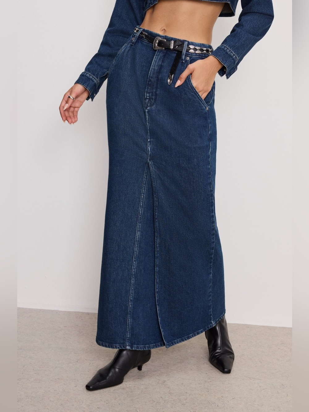 Good American - Denim Maxi Skirt